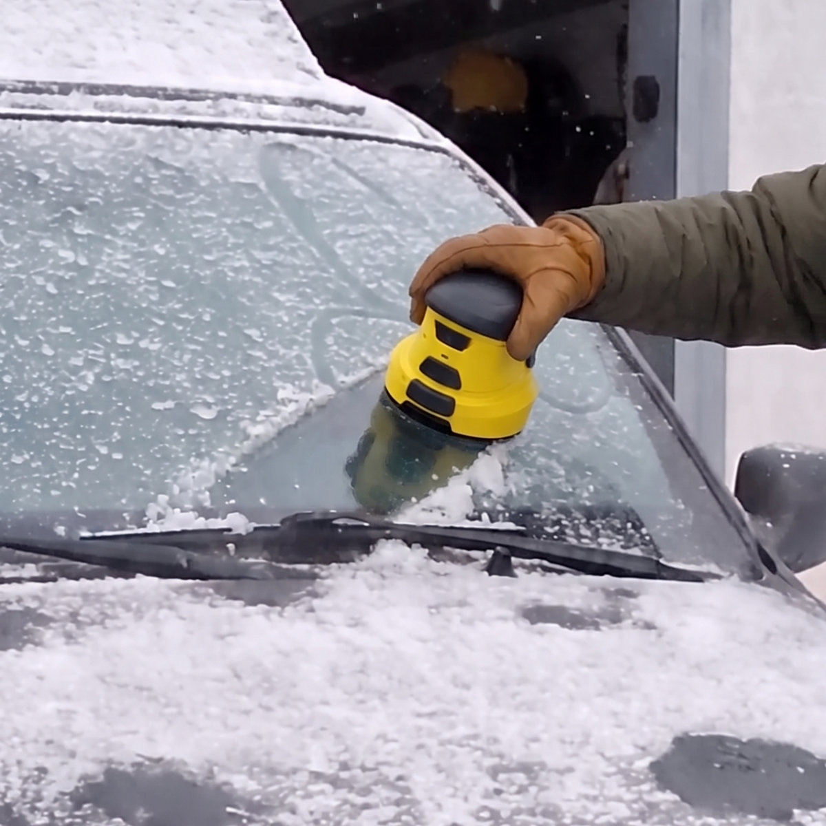 FrostBuster clearing an iced windscreen