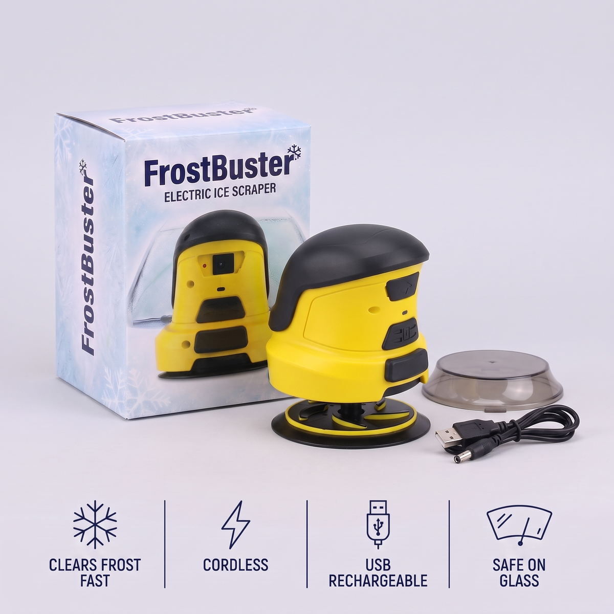 FrostBuster with box, protective cover and USB cable